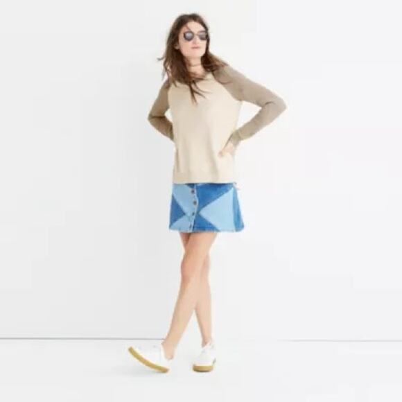 Madewell Medium Province Cross-Back Pullover Sweater in Colorblock - Picture 2 of 10